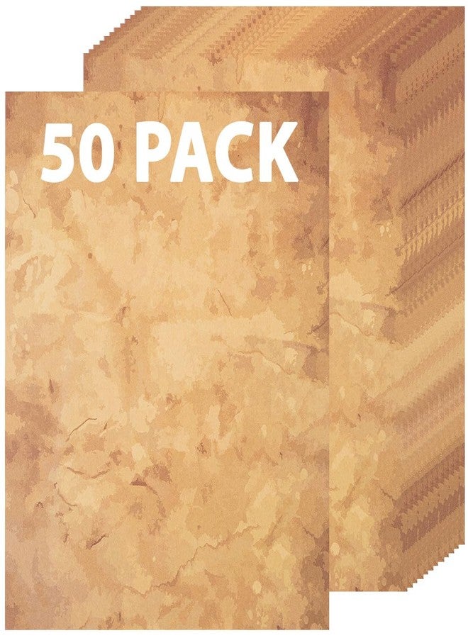 Bargain Paradise عبوة من 50 ورقة زخرفية عتيقة | ورق قرطاسية عتيق | يُستخدم لكتابة الرسائل العتيقة، والكتابة الخالدة، والرسم، والتخطيطات | مناسب للطابعات النافثة للحبر والليزر | 8.5 × 11 بوصة، 50 ورقة - Image 1